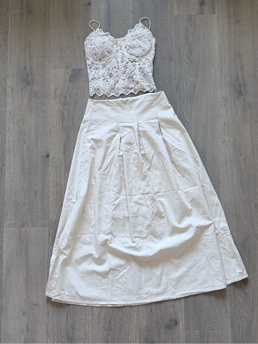Women’s Cream A-Line Maxi Skirt